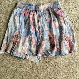 Floral Blue and Pink Women's Skirt